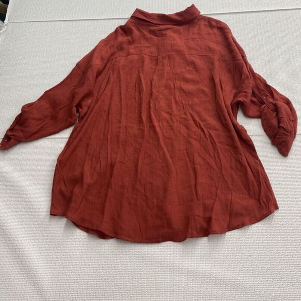Torrid‎ Womens 3X Lindsay Drop Shoulder Button Up Burnt Orange - Picture 4 of 10